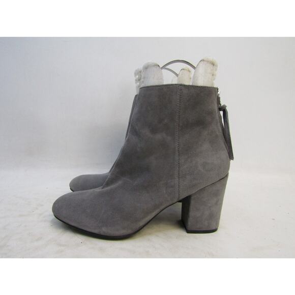 Steve Madden Womens Sz 10 M Gray Suede Zip Ankle Fashion Boots Booties - Picture 1 of 11